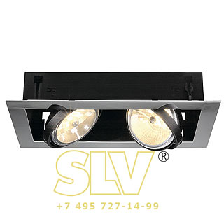 154632 AIXLIGHT FLAT, DOUBLE QRB111 светильник встраиваемый для 2-x ламп QRB111 по 50Вт макс, хром/ черный SLV 154632 AIXLIGHT FLAT, DOUBLE QRB111 светильник встраиваемый для 2-x ламп QRB111 по 50Вт макс, хром/ черный SLV