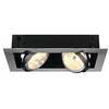 154632 AIXLIGHT FLAT, DOUBLE QRB111 светильник встраиваемый для 2-x ламп QRB111 по 50Вт макс, хром/ черный